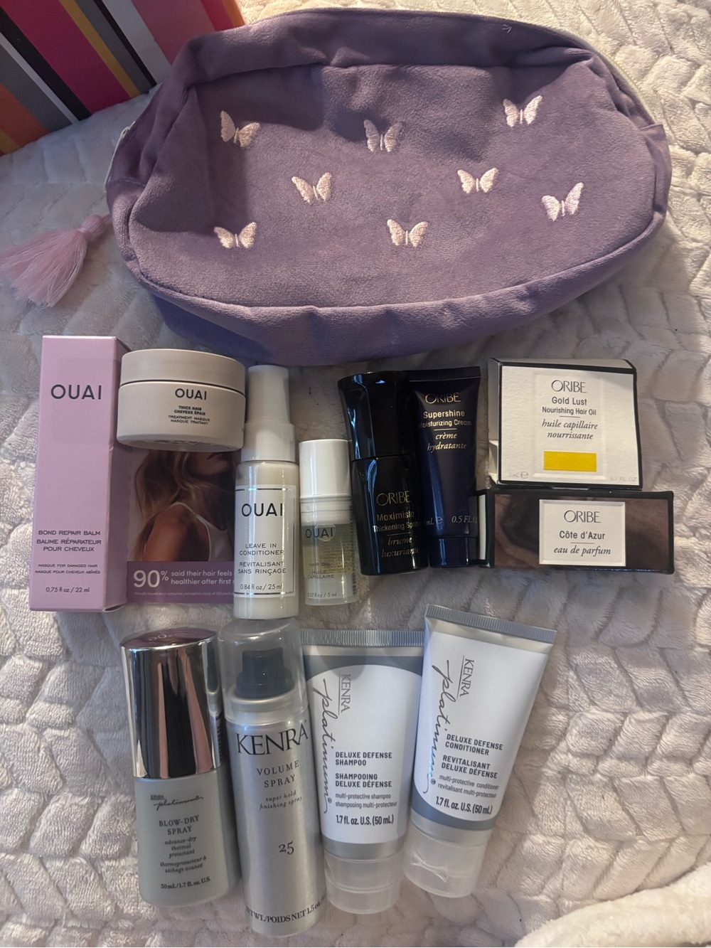 Oribe Lavender Butterfly Travel Pouch with Hair & Beauty Minis